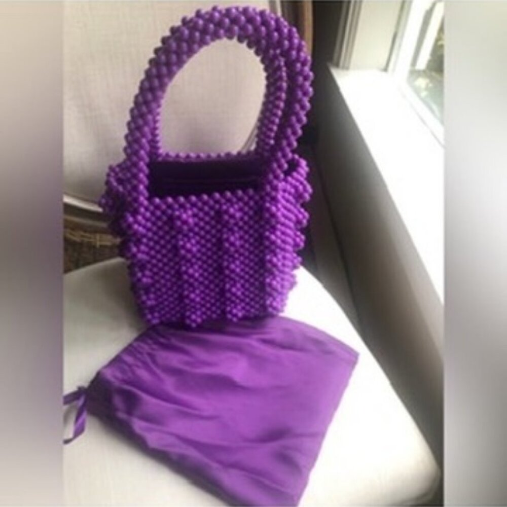 Urban Expressions Purple Beaded Top Handle Jenny Mini Bag